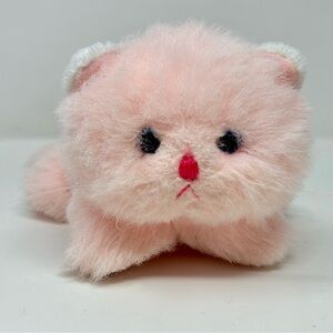 Gund Pink Kitten Kitty Cat Twinkles Rattle Bell Plush Vintage Toy 1980 Blue Eyes